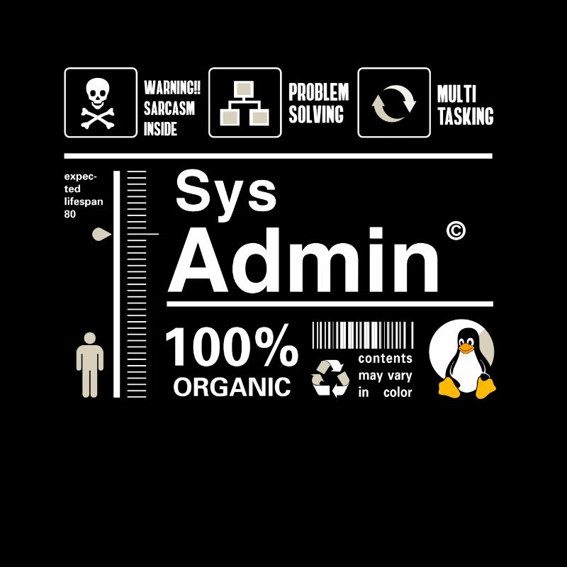 Sys Admin Penguin Computer Nerd pc Board cpu inh