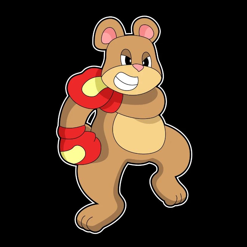 Boxe d’ours avec des gants de boxe