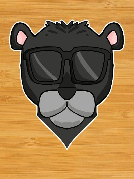 Black panther with sunglasses