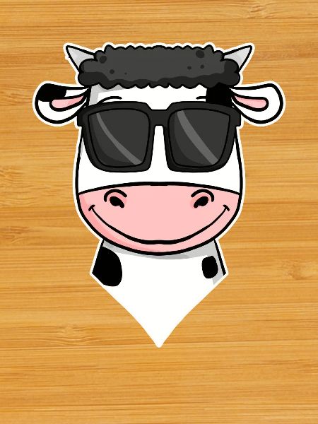 coole Kuh mit Sonnenbrille