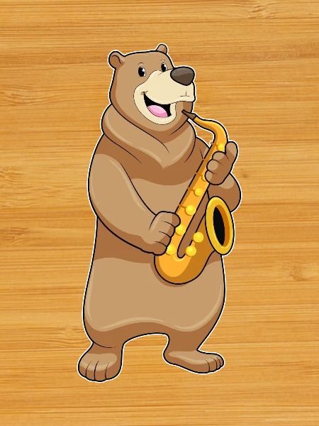 Bear Musician Saxophone Music