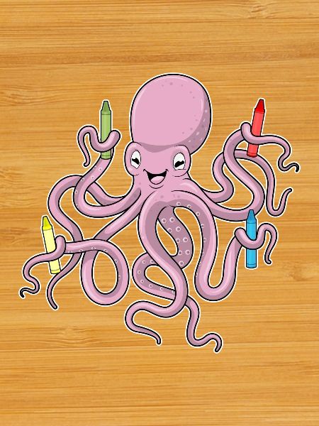 Octopus Student Crayons School