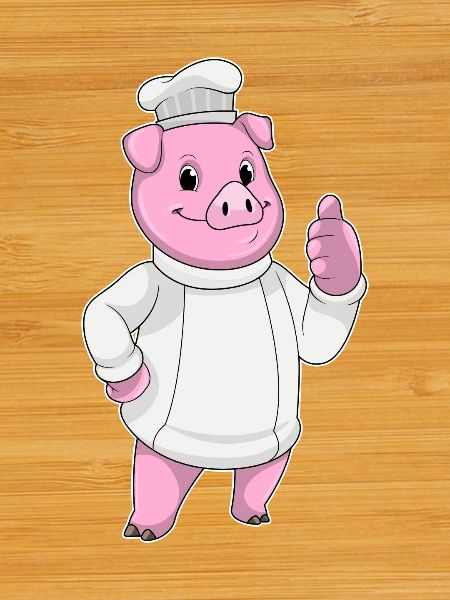 Pig Chef Chef Hat Cooking