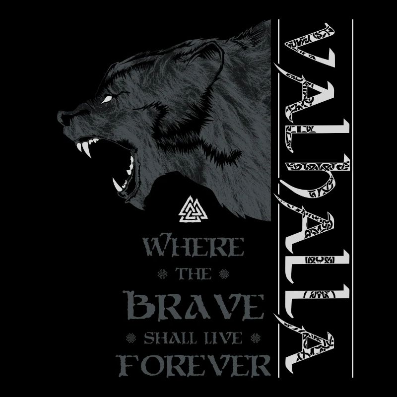 Valhalla Viking Grizzly Bear Wotan Knot Norse