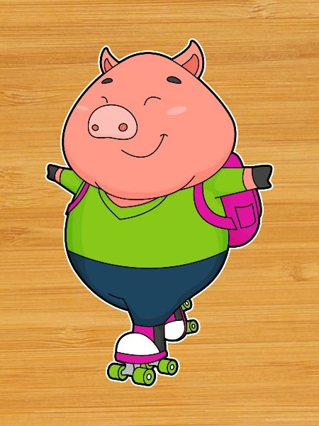 Pig Roller Skating Roller Skates