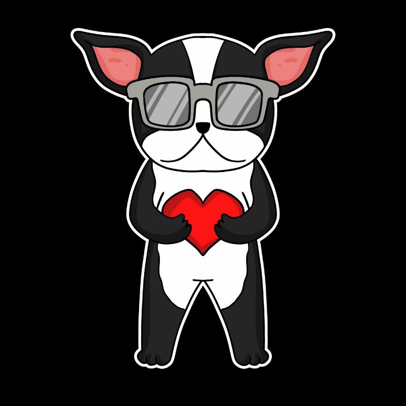 Terrier mit Sonnenbrille und Herz