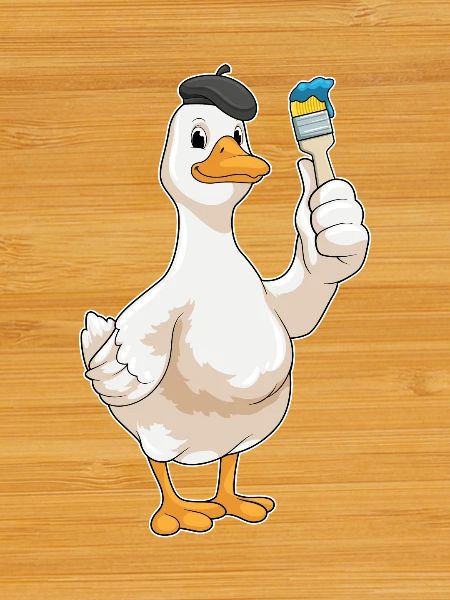Duck Painter Brush Painting