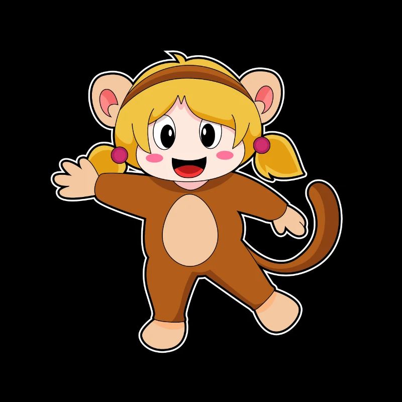 Fille déguisée en singe