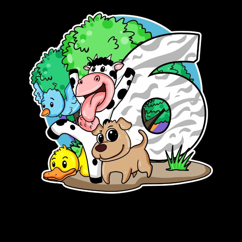 6th birthday Cute animals 6 years old