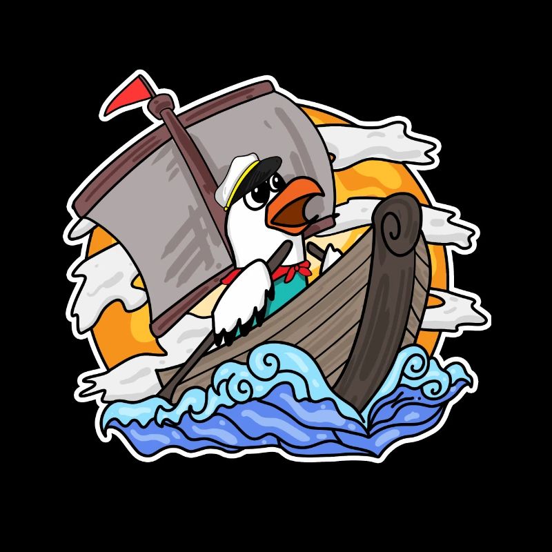 Mouette dans le bateau