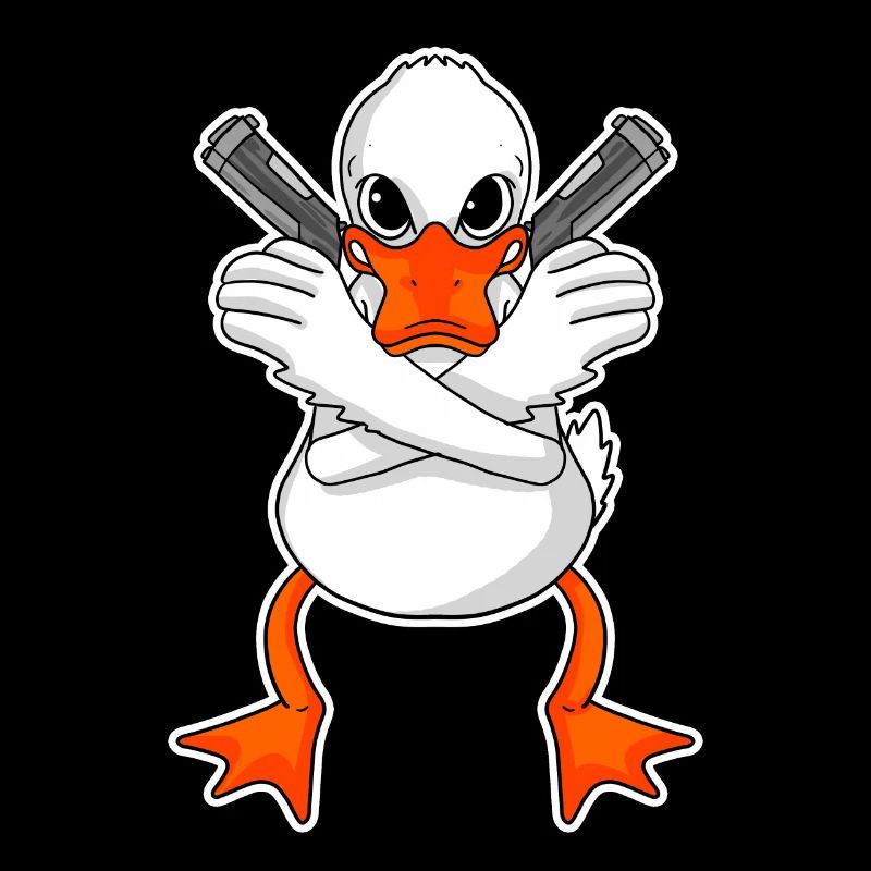 Duck with pistol