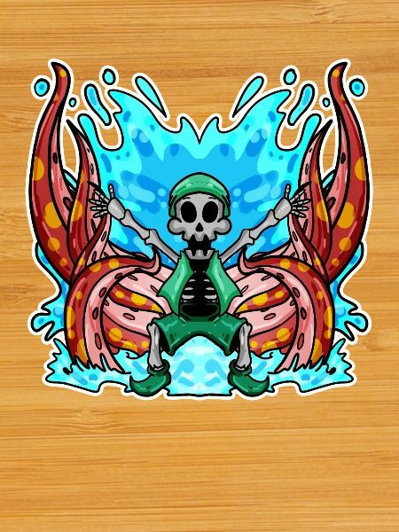 Skeleton Octopus Pirate