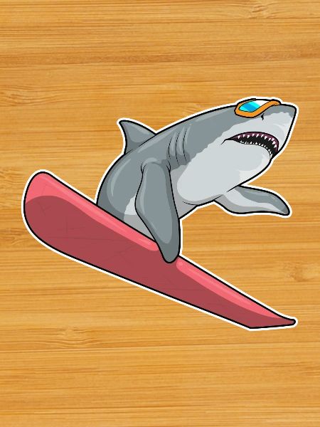 Snowboarder Requin Snowboard