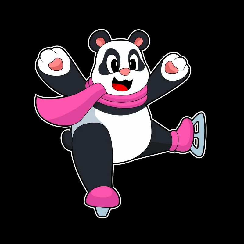 Panda patins à glace