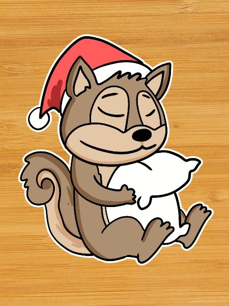 Squirrel Christmas Sleep Sleep