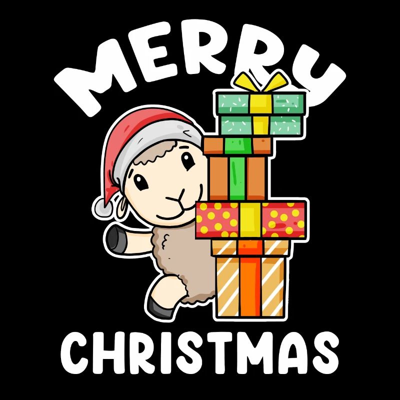 Joyeux moutons de Noël avec cadeaux