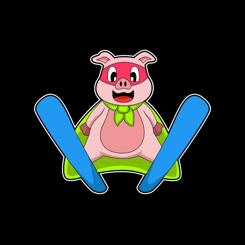 Cochon Sauteur à Ski