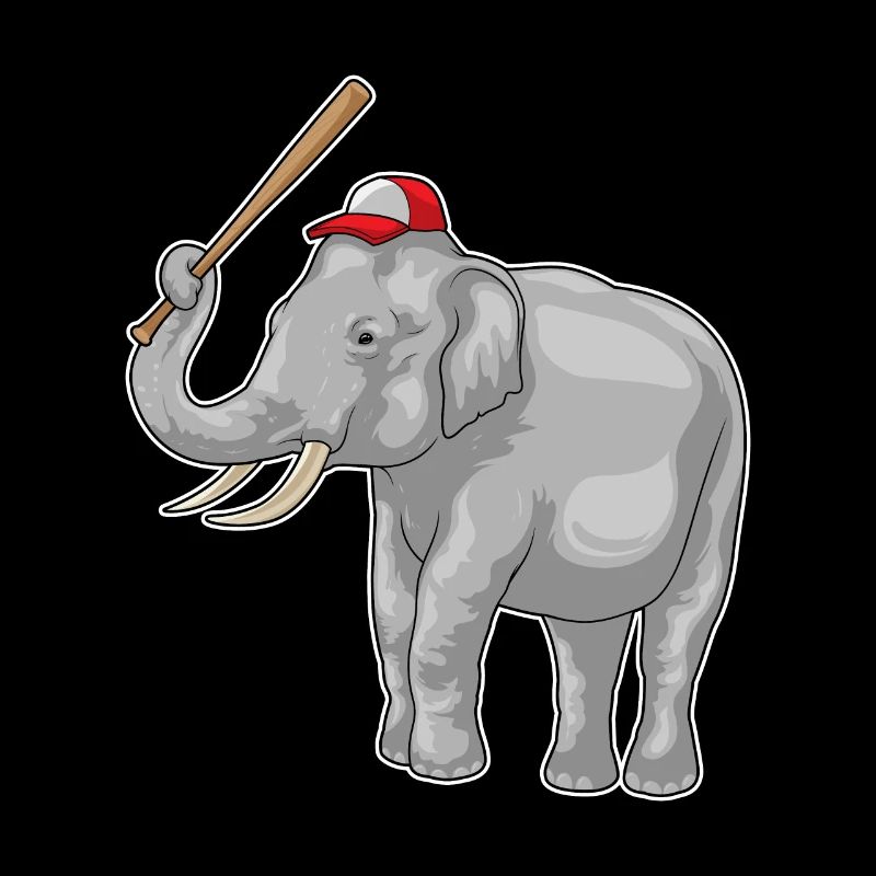 Elefant Baseball Baseballschläger