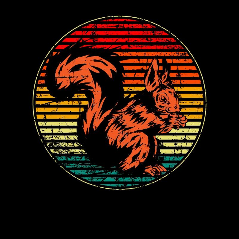 Squirrel Autumn vintage