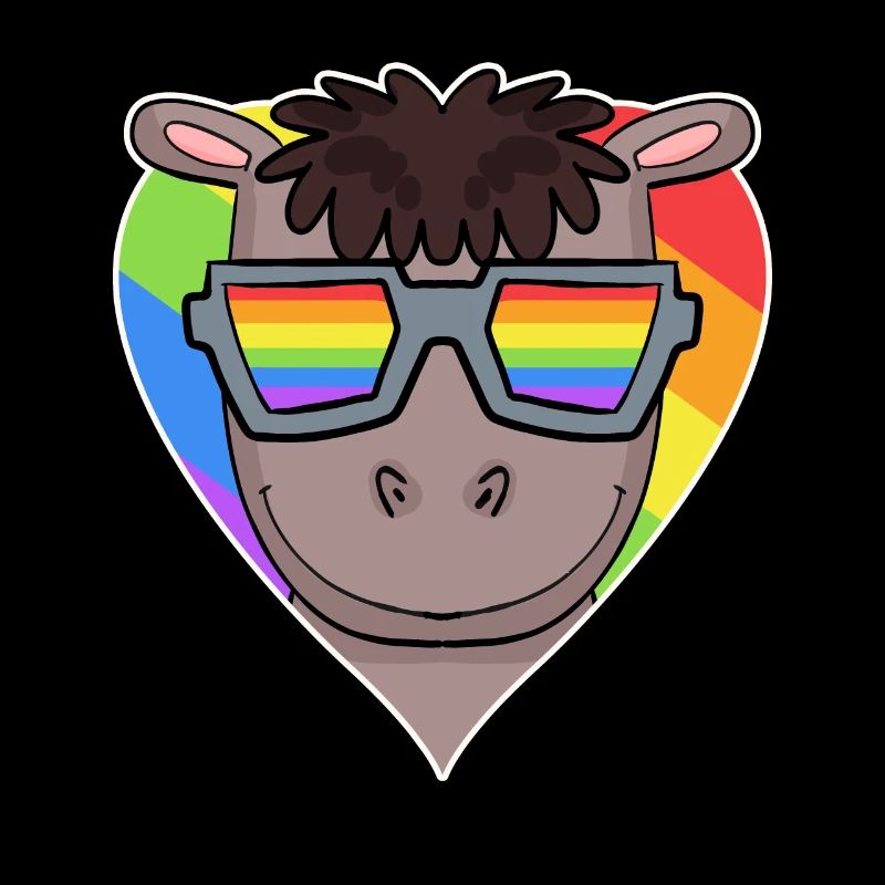 Gay Regenbogen Herz Tier Pferd
