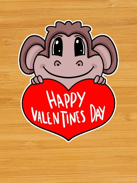 Valentine's Day Heart Monkey