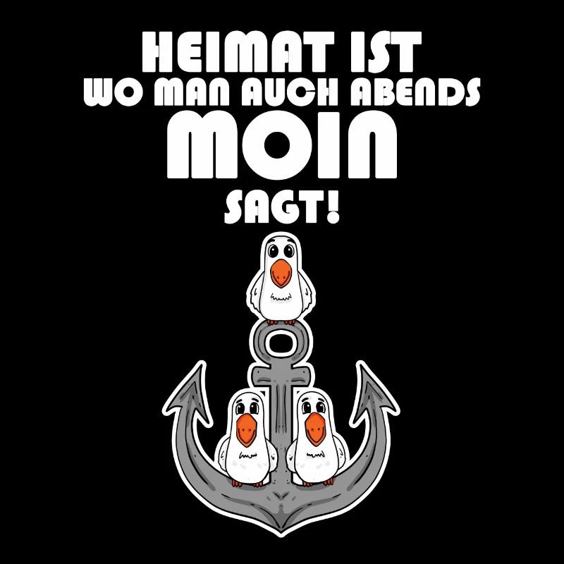 Nordsee Plattdeutsch Spruch Moin Möwe Anker