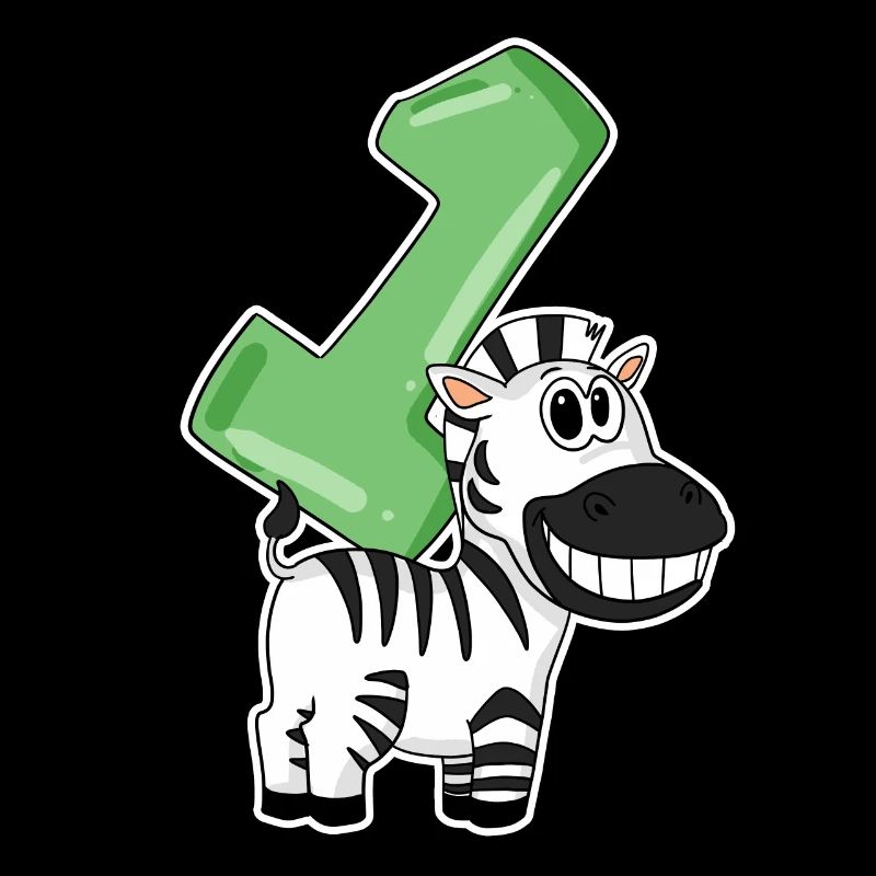 1 Jahr alt - Einschulung - Zebra Motiv - Gewinner