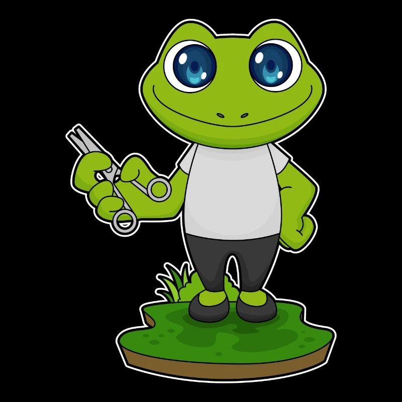Frosch Friseur Schere