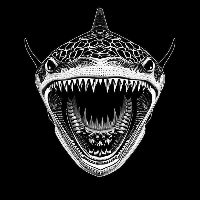 Grand Requin Avec La Gueule Ouverte