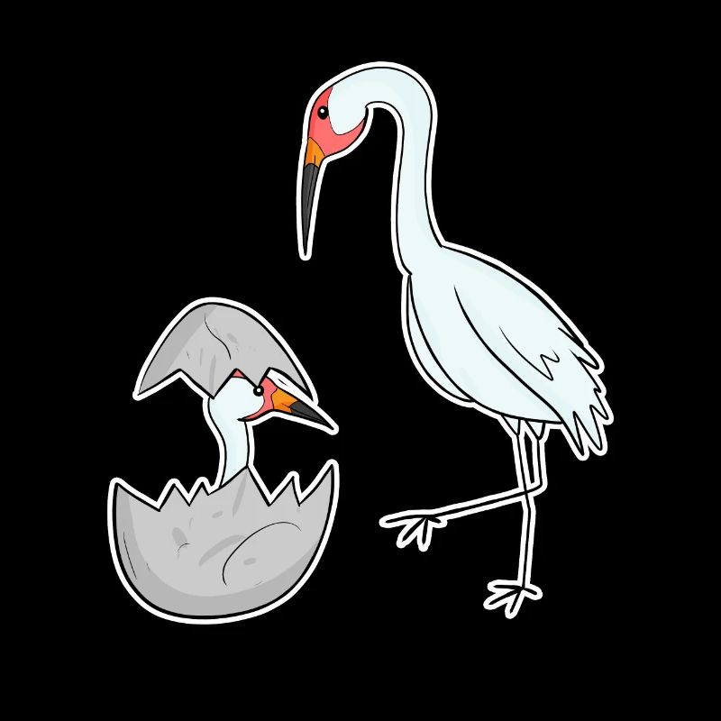 Famille Cranes - Grues avec bébé