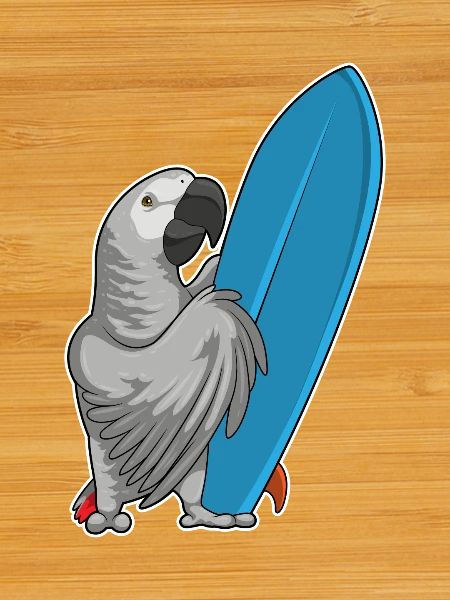 Parrot Surfing Surfboard Summer