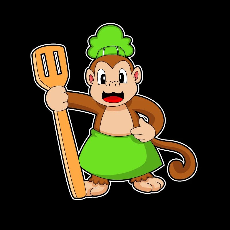 Monkey Cook Spatula Cooking