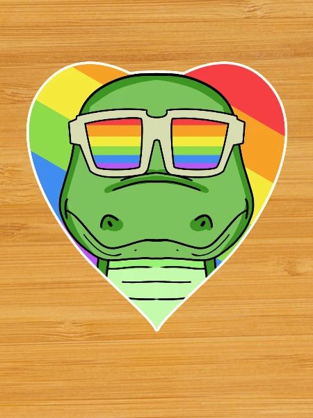 Rainbow - Crocodile with glasses