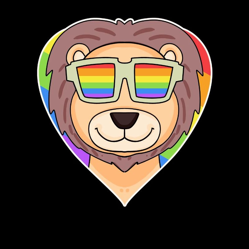 Regenbogen - Löwe mit Brille