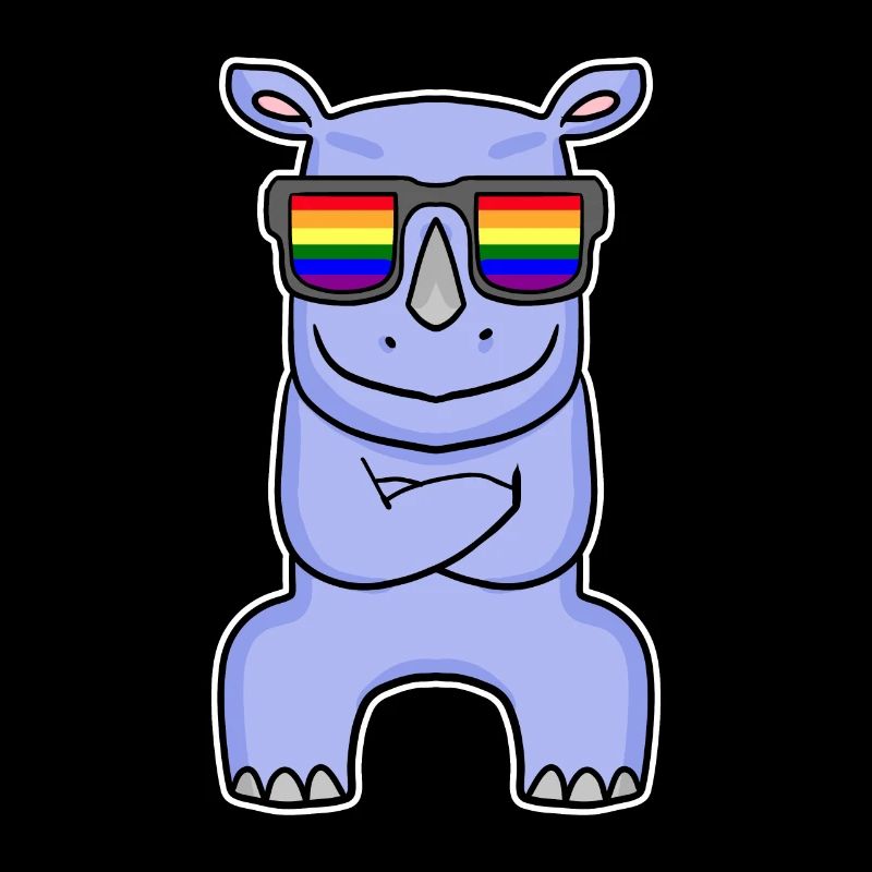 Rainbow - Rhinoceros with glasses