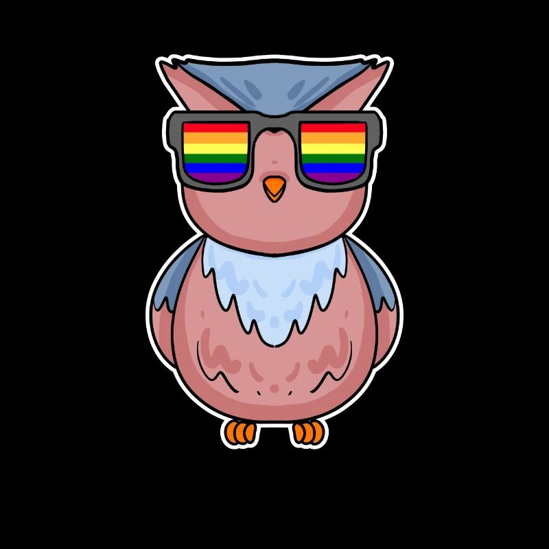 Regenbogen - Eule mit Brille