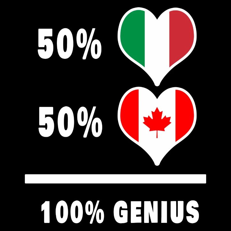 Canada and Italy flags 100% genius