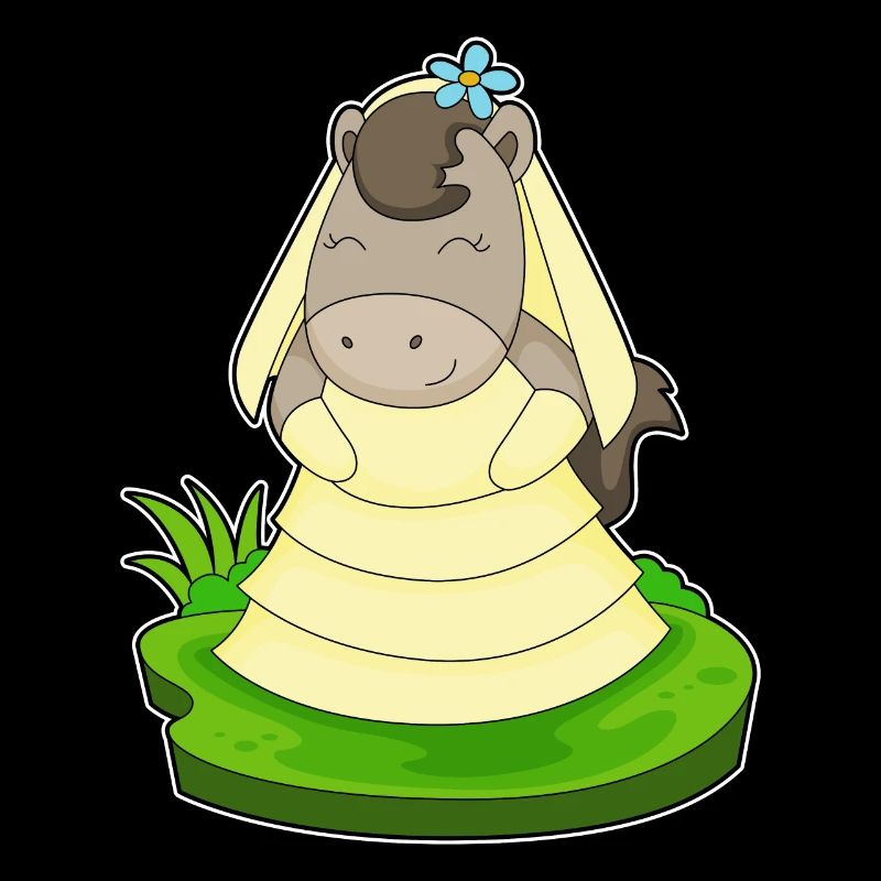 Mariage au voile de mariée avec cheval
