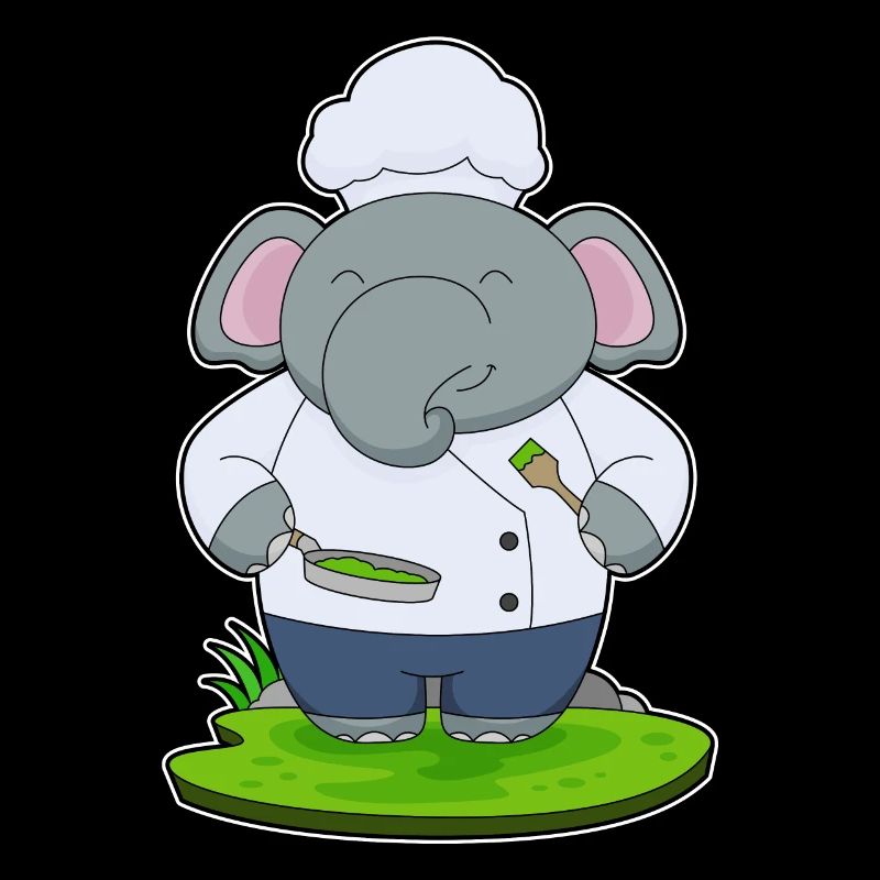 Cuisson à la poêle de cuisson d’éléphants