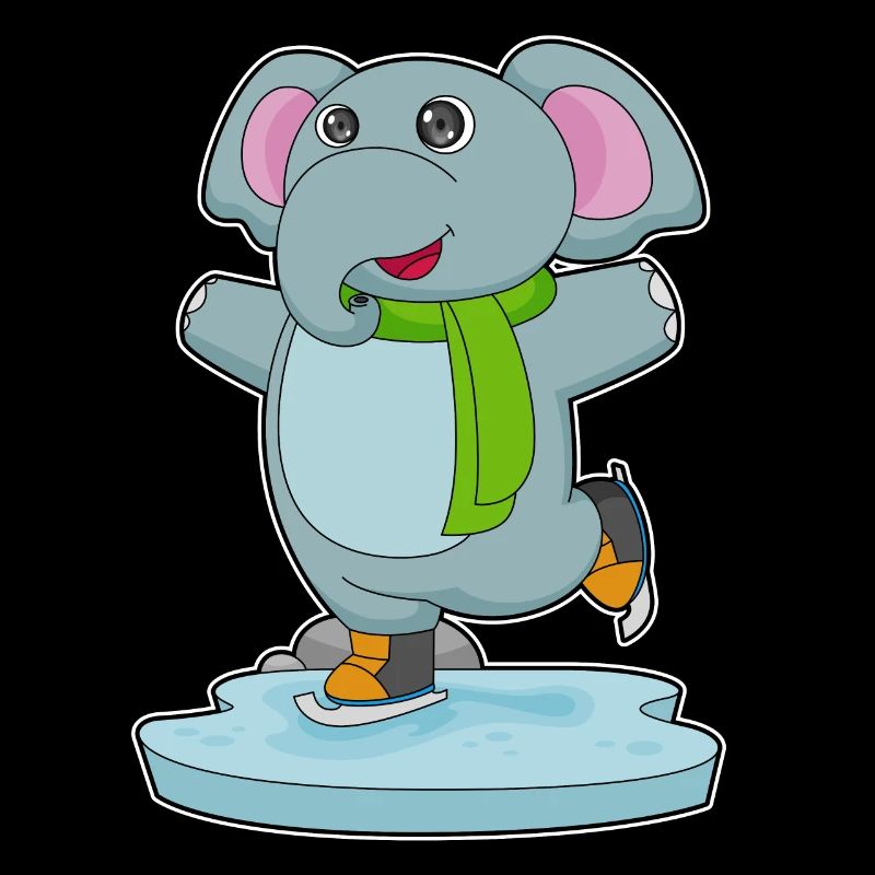 Elefant Eislaufen Schlittschuhe