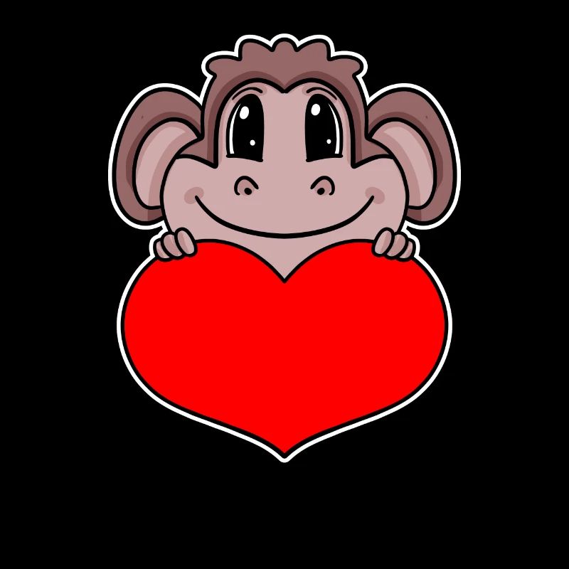 Affe Herz Liebe - Herz Motiv