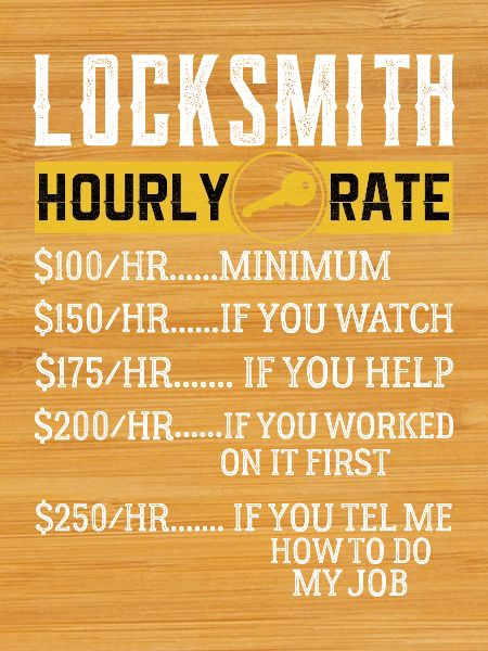 Locksmith Hourly rates Locksmith