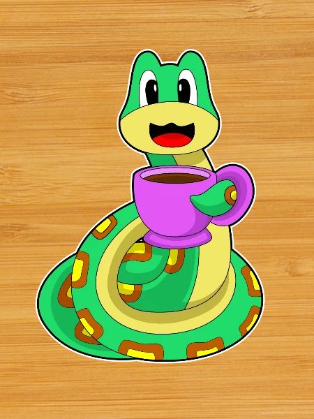 Snake cup of coffee