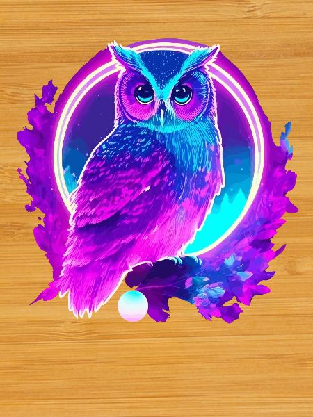 Eule Neon Moon Synthwave