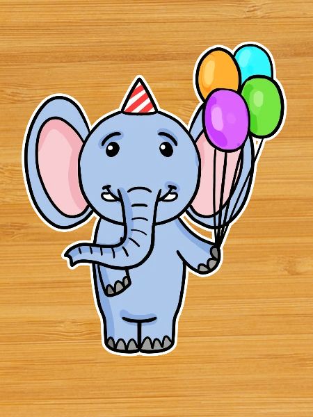 Ballon d’anniversaire d’éléphant