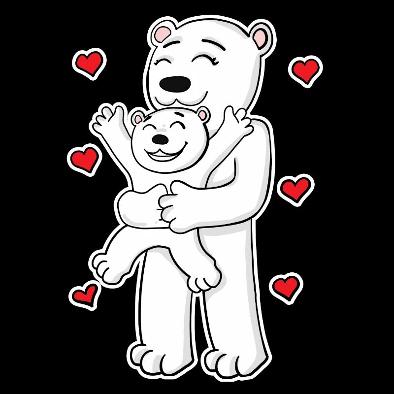 Eisbär Familie - Eisbär mit Baby
