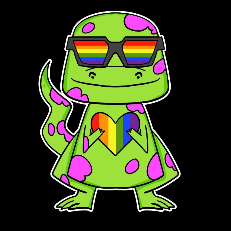 Dino Regenbogen Herz Dinosaurier