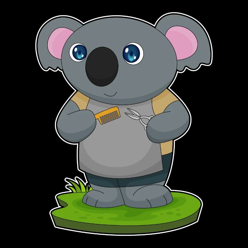 Koala Friseur Schere Kamm