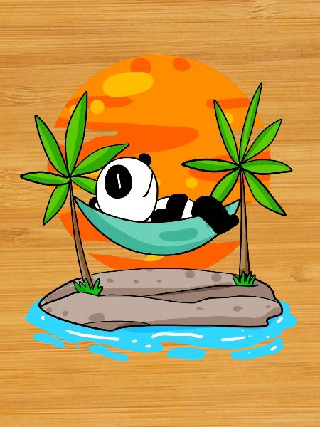 Panda sur la plage