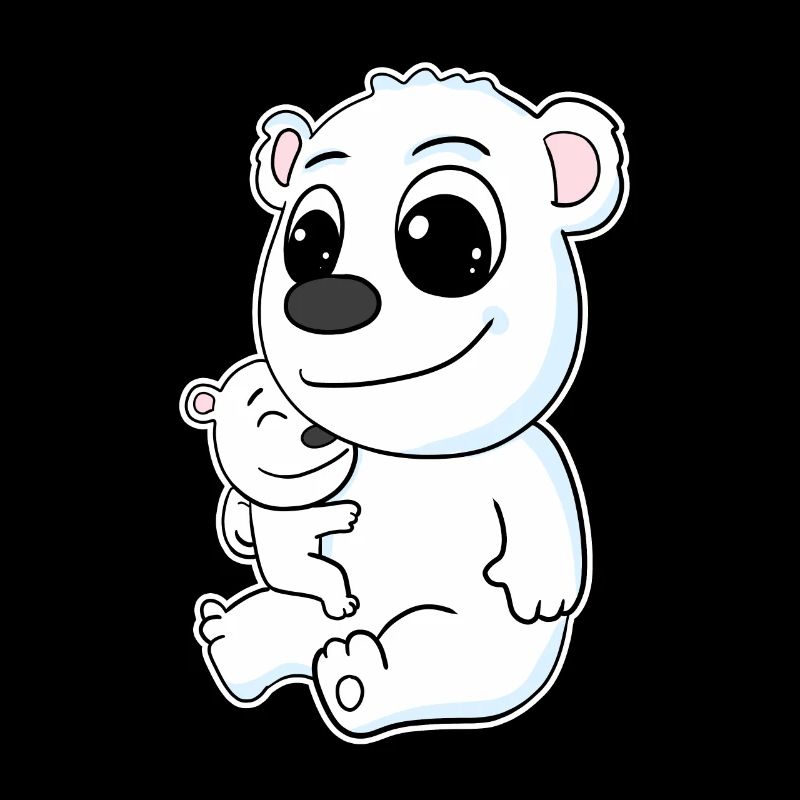 Eisbär Familie - Eisbär mit Baby - Eisbär Motiv